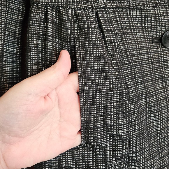 J Jill Black/White Plaid Peplum Jacket With Floral Buttons‎ Size 0 Petite - Picture 4 of 10